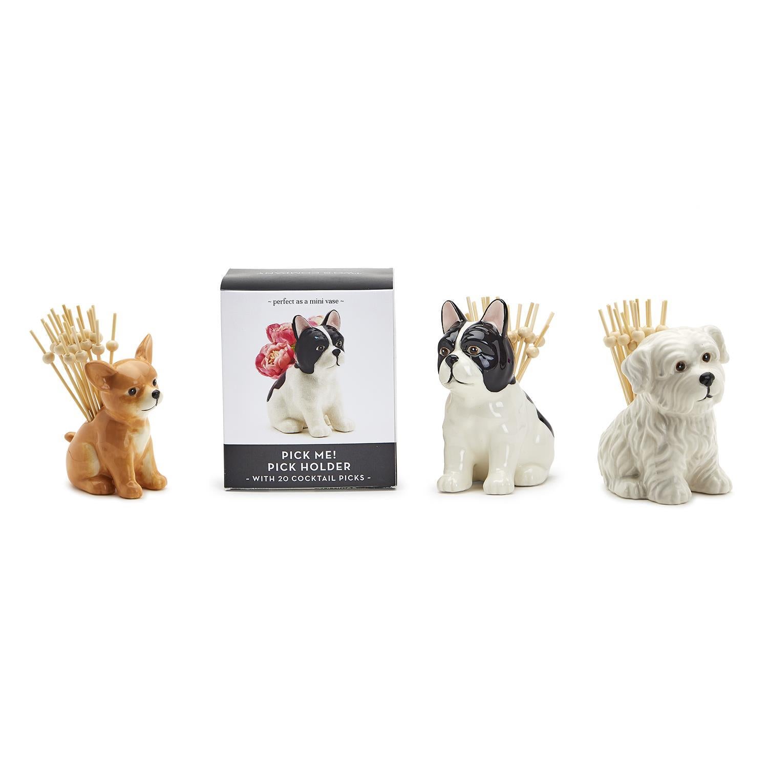 Pick Me Dog Pick Holder with 20 Picks Assorted 3 Designs - A. Dodson's