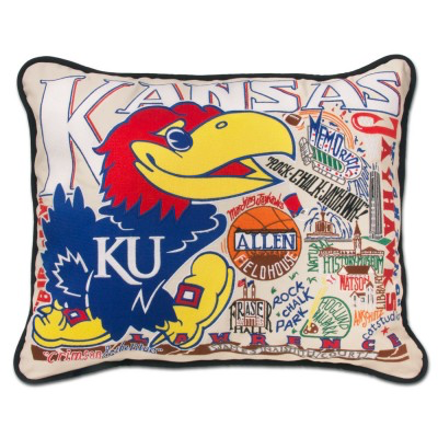 UNIVERSITY OF KANSAS PILLOW BY CATSTUDIO