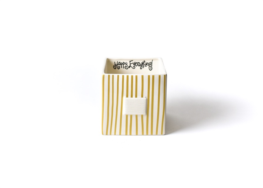 HAPPY EVERYTHING GOLD STRIPE MINI NESTING CUBE MEDIUM - A. Dodson's