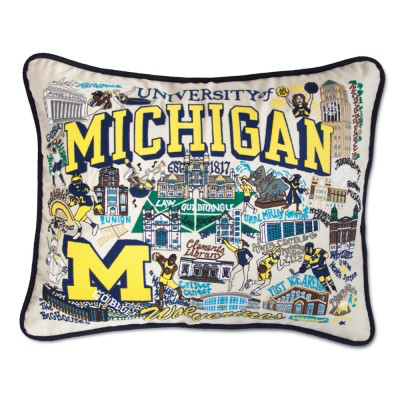 UNIVERSITY OF MICHIGAN PILLOW BY CATSTUDIO