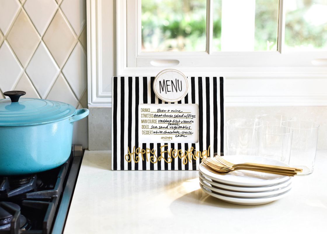 HAPPY EVERYTHING BLACK STRIPE MINI FRAME - A. Dodson's