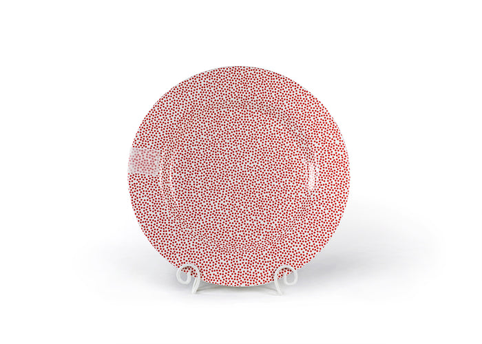 RED SMALL DOT BIG ENTERTAINING ROUND PLATTER