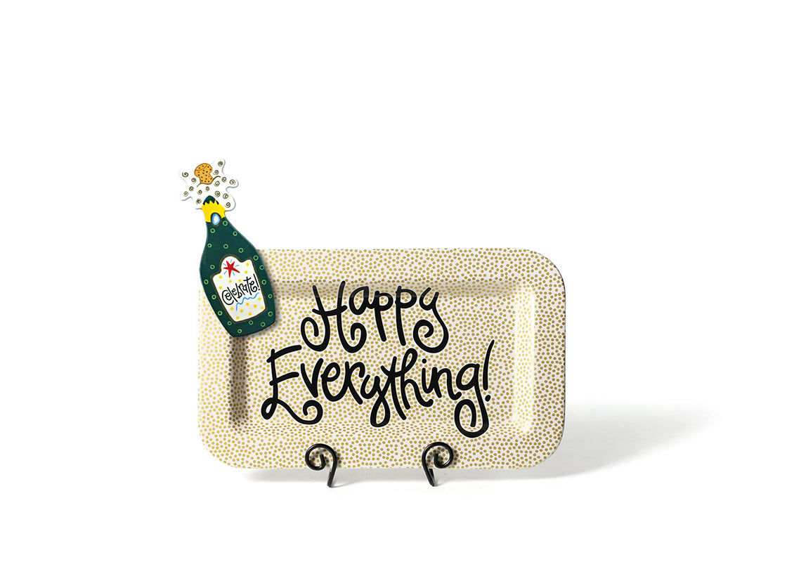 HAPPY EVERYTHING GOLD SMALL DOT MINI RECTANGULAR PLATTER - A. Dodson's