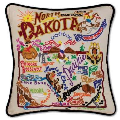 NORTH DAKOTA PILLOW BY CATSTUDIO