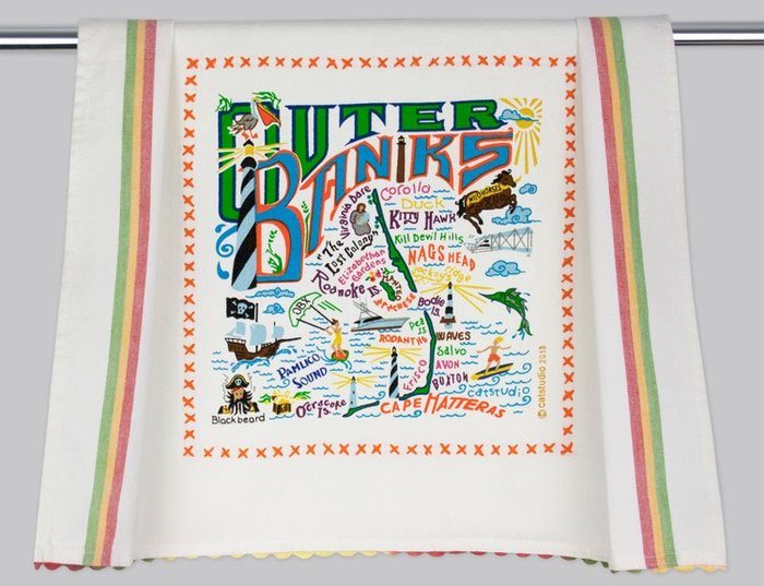 OUTER BANKS DISH TOWEL BY CATSTUDIO