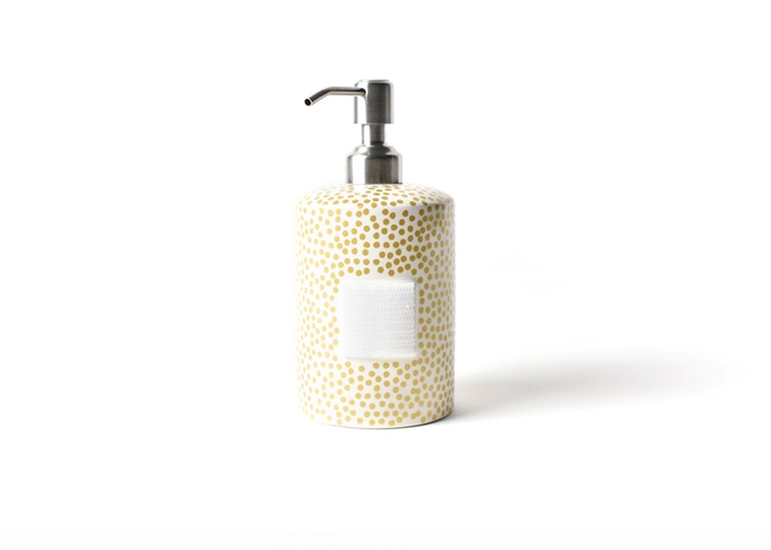 HAPPY EVERYTHING GOLD SMALL DOT MINI CYLINDER SOAP PUMP