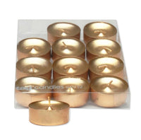 Metallic Gold Shimmer Tealight Candles, Set of 12