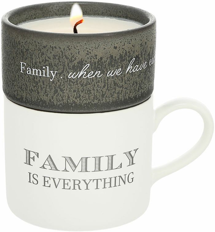 Family - Stacking Mug and Candle Set 100% Soy Wax Scent: Tranquility