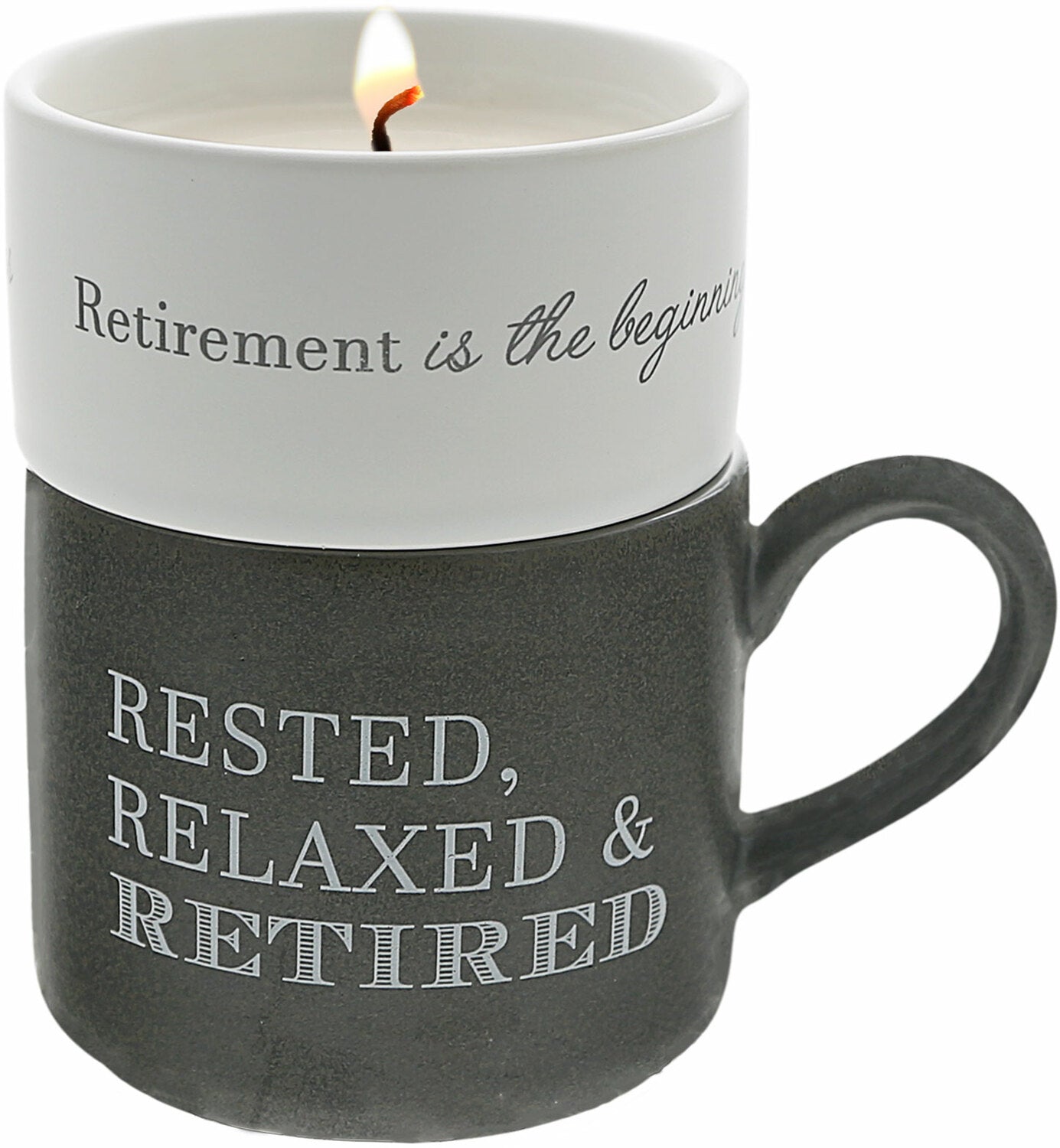 Retirement - Stacking Mug and Candle Set 100% Soy Wax Scent: Tranquility - A. Dodson's