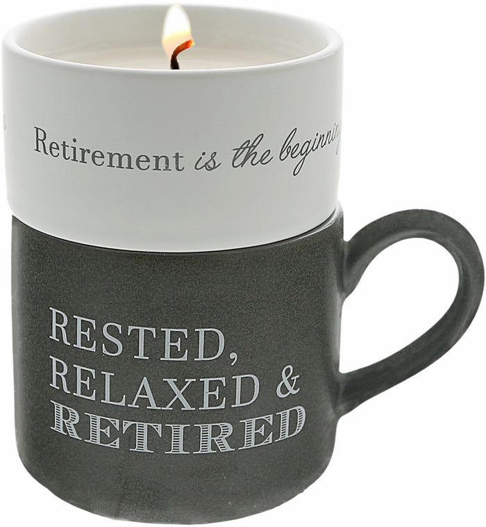 Retirement - Stacking Mug and Candle Set 100% Soy Wax Scent: Tranquility
