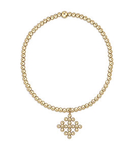 classic gold 2.5mm bead bracelet - signature cross encompass charm by enewton