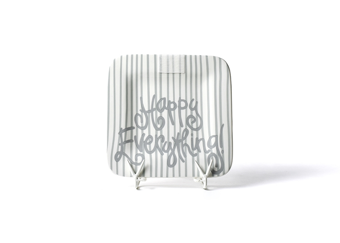 HAPPY EVERYTHING STONE SKINNY STRIPE 9.25 MINI PLATTER