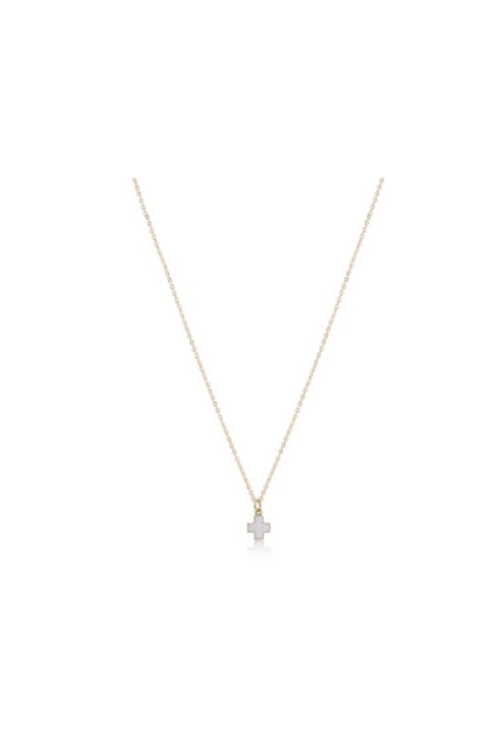 16" necklace gold - signature cross gold charm - off-white by enewton