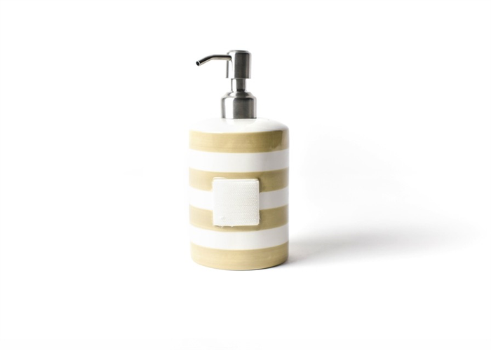 HAPPY EVERYTHING NEUTRAL STRIPE MINI CYLINDER SOAP PUMP