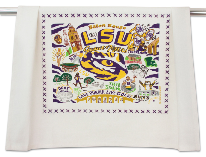 LOUISIANA STATE UNIVERSITY DISH TOWEL BY CATSTUDIO