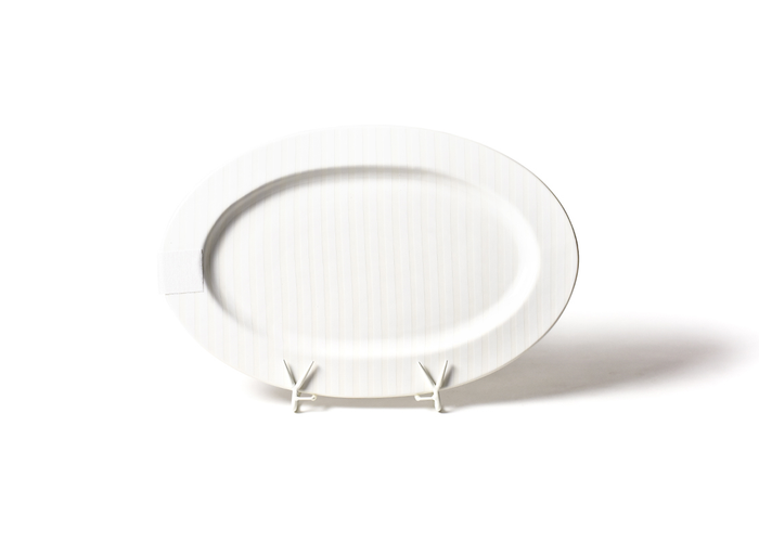 HAPPY EVERYTHING WHITE STRIPE BIG 20 OVAL ENTERTAINING PLATTER