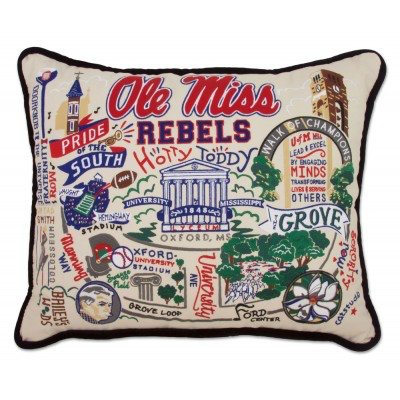 UNIVERSITY OF MISSISSIPPI (OLE MISS) PILLOW BY CATSTUDIO