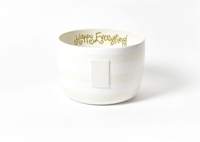 HAPPY EVERYTHING WHITE STRIPE BIG BOWL