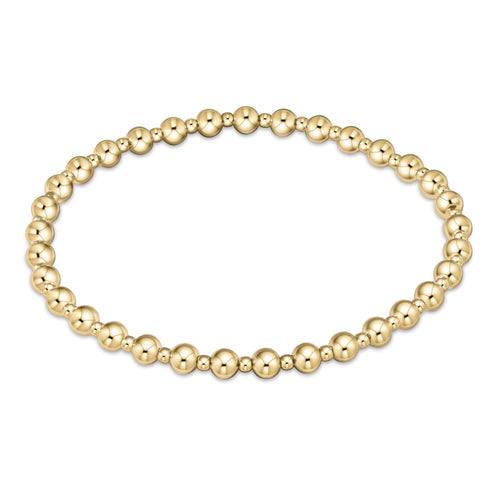 classic grateful pattern 4mm bead bracelet - gold by enewton