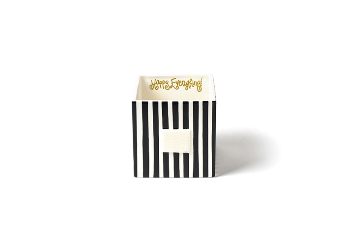 HAPPY EVERYTHING BLACK STRIPE MINI NESTING CUBE MEDIUM