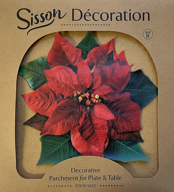 Poinsettia Parchment Leaves - 20 Pack