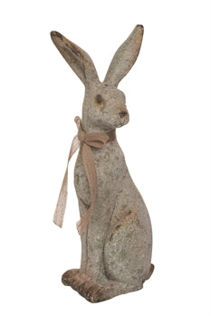 LARGE SITTING RESIN RUSTIC BUNNY
