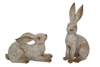 MEDIUM RESIN RUSTIC BUNNY