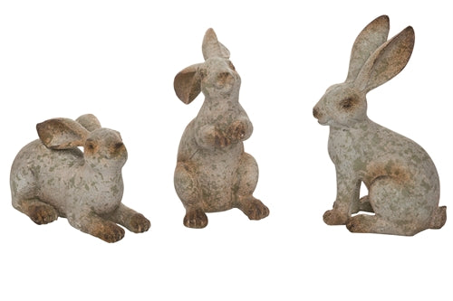 SMALL RESIN RUSTIC BUNNY