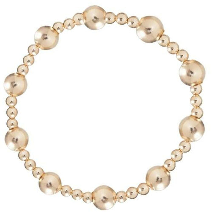 classic sincerity pattern 6mm bead bracelet - gold by enewton