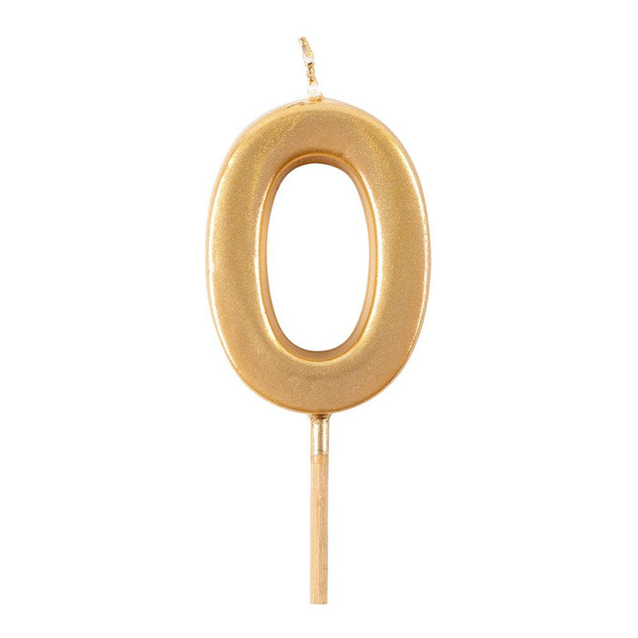 Number Birthday Candle - 0 - Gold
