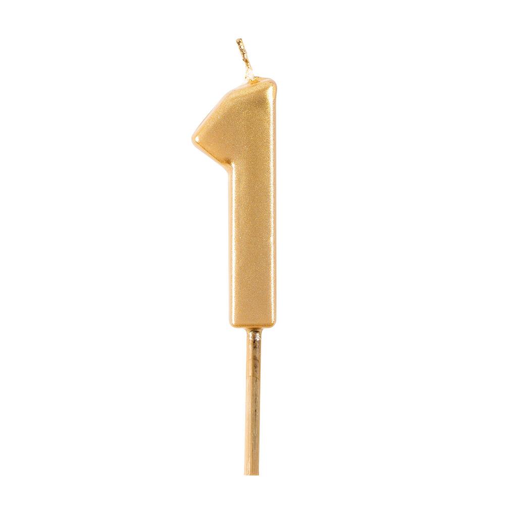 Number Birthday Candle - 1 - Gold - A. Dodson's