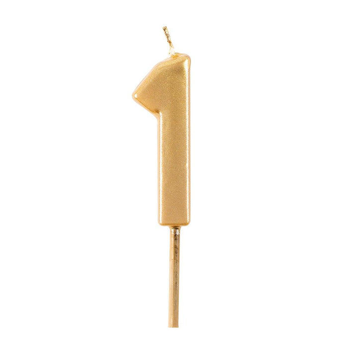 Number Birthday Candle - 1 - Gold