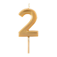 Number Birthday Candle - 2 - Gold