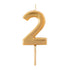 Number Birthday Candle - 2 - Gold - A. Dodson's