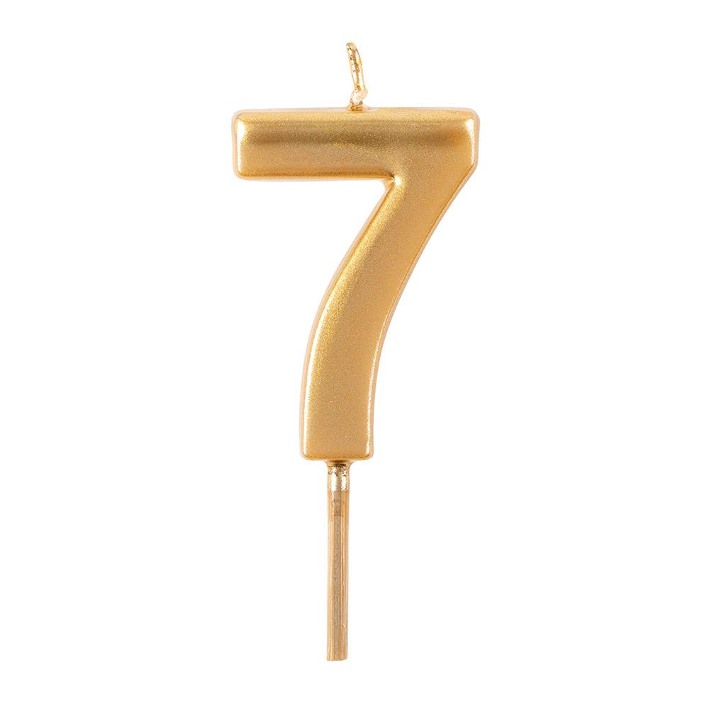 Number Birthday Candle - 7 - Gold - A. Dodson's