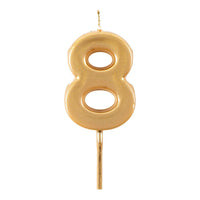 Number Birthday Candle - 8 - Gold