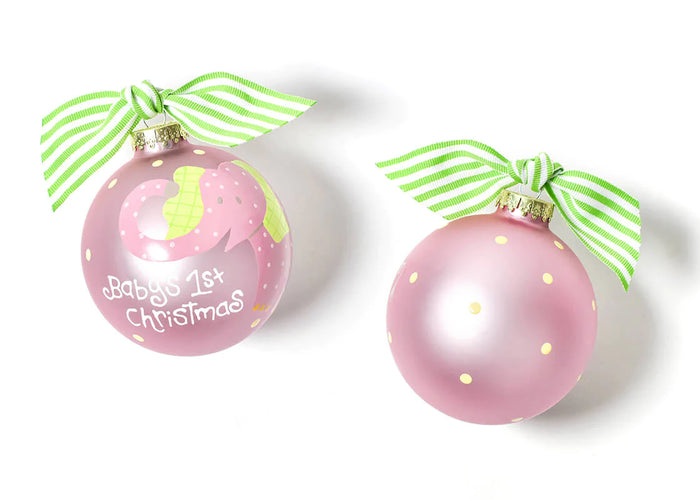 Coton Colors Elephant Pink Glass Ornament