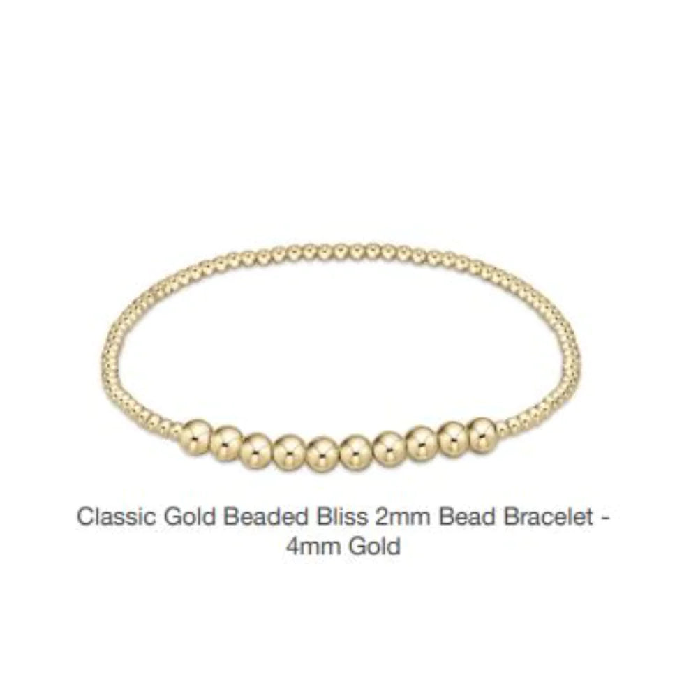 classic beaded bliss 2mm bead bracelet - 4mm gold by enewton - A. Dodson's