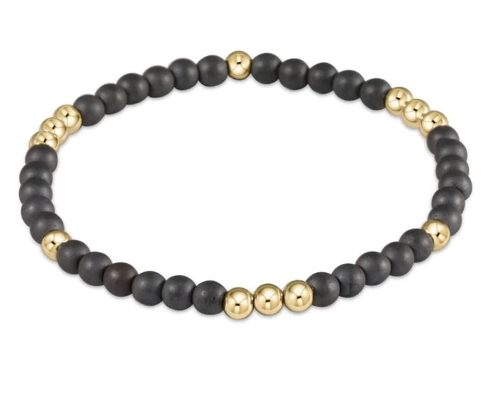 worthy pattern 4mm bead bracelet - hematite by enewton