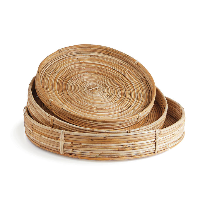 CANE RATTAN ROUND TRAY, SET OF 3 BY NAPA HOME & GARDEN