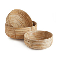 CANE RATTAN LOW BASKETS, SET OF 3 BY NAPA HOME & GARDEN