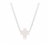 16" necklace sterling - signature cross - off-white by enewton