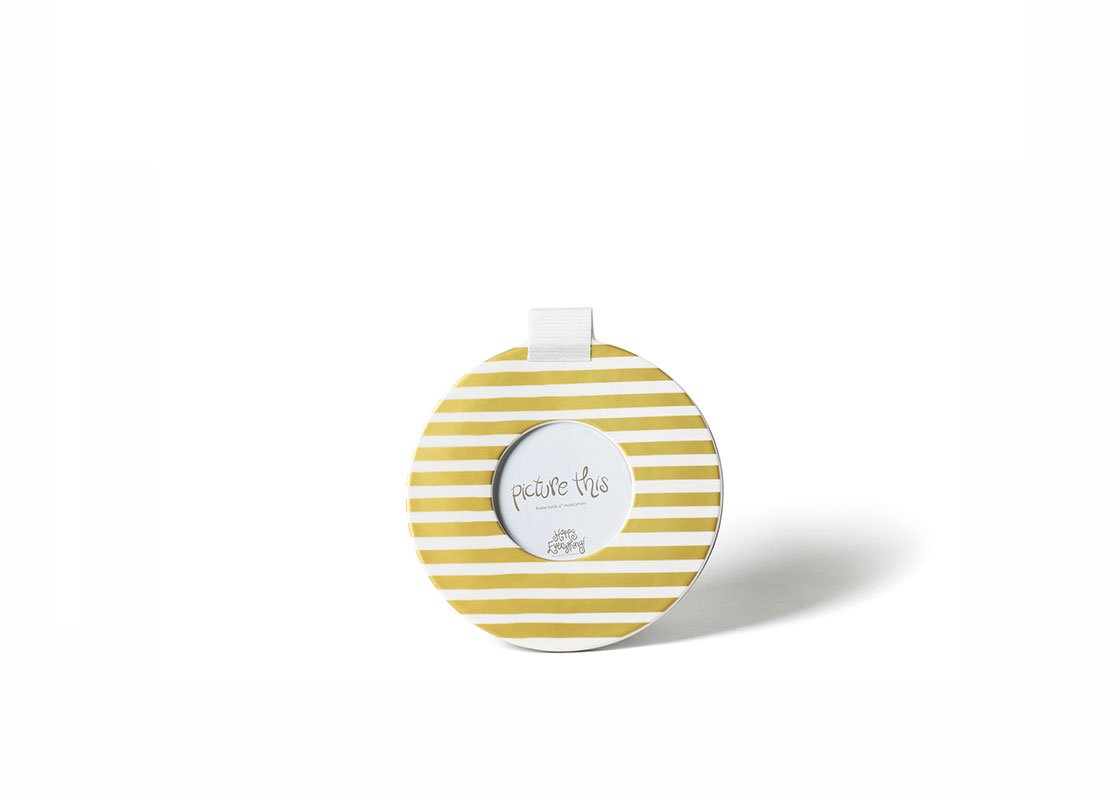 Happy Everything Gold Medium Stripe Mini Round Frame - A. Dodson's