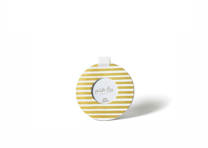 Happy Everything Gold Medium Stripe Mini Round Frame