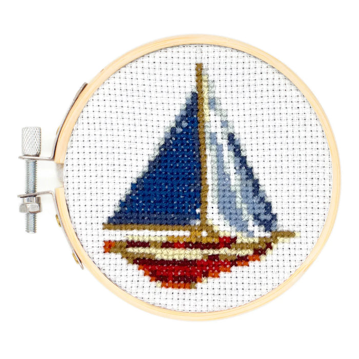 Mini CrossStitch Embroidery Kit Sailboat
