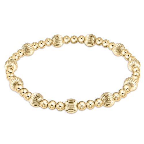 dignity sincerity pattern 6mm bead bracelet - gold by enewton