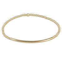 classic gold 2mm bead bracelet - bliss bar gold by enewton