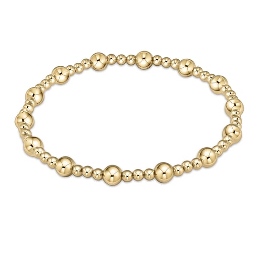classic sincerity pattern 5mm bead bracelet - gold by enewton