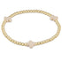 signature cross gold pattern 3mm bead bracelet - off-white by enewton - A. Dodson's