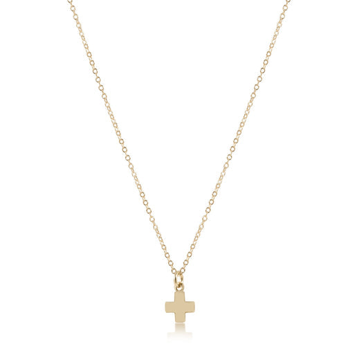 16" necklace gold - signature cross small gold charm by enewton